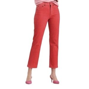 Lucky Brand Coral Red Colored Sweet N Crop Cropped Jeans, Size 8/29